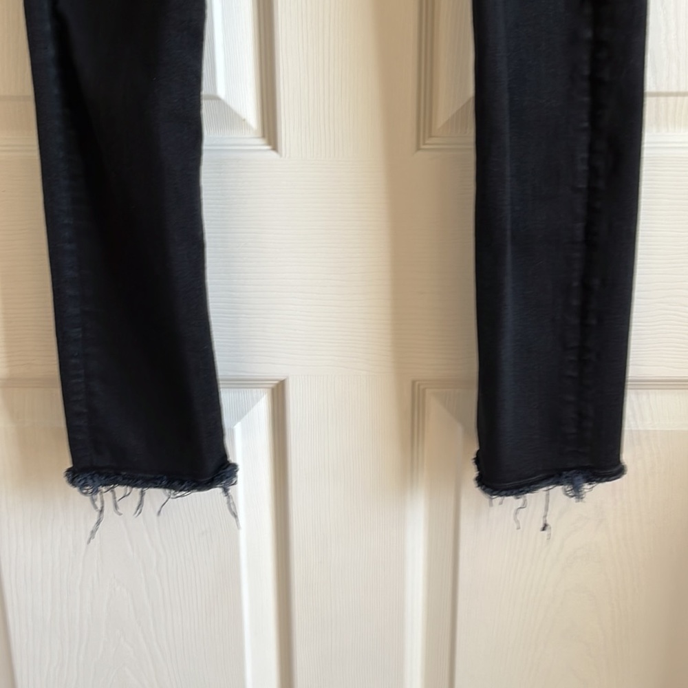 Rag & Bone Denny High Rise Skinny Ankle Jean / Raw Hem / Black / SZ 28 - Picture 6 of 13